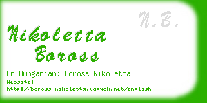 nikoletta boross business card